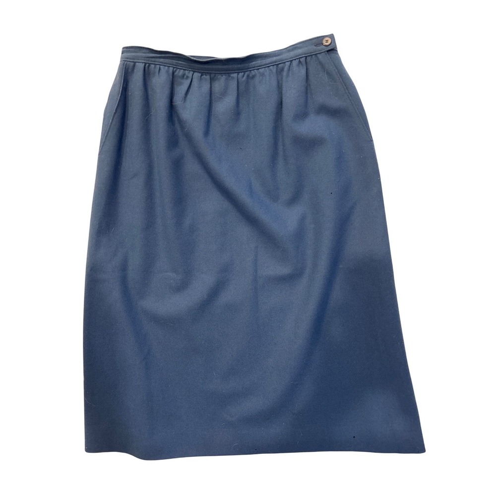 Pendleton Blue 100%‎ Virgin Wool Midi Skirt Vintage Made in USA Womens Size 12
